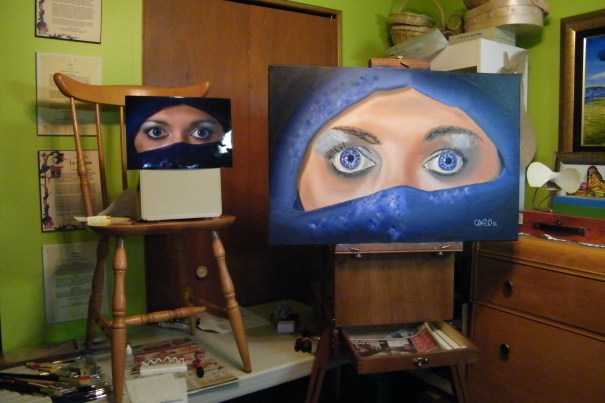 335 111015 Peinture S_Femme voilée II_modèle et peinture